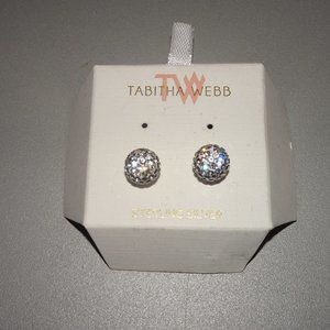 Tabitha Webb Sterling Silver Disco Ball Stud Pierced Earrings